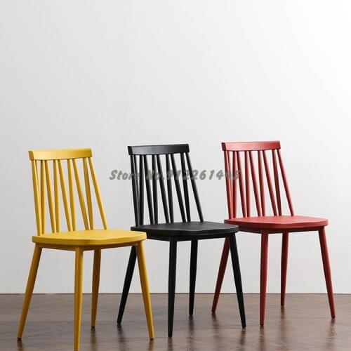 Nordic creative negotiation chair dining chair backrest household plastic stool desk chair ins net red Windsor chair designer