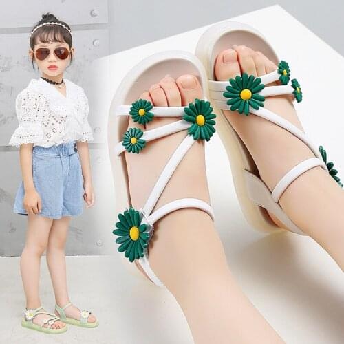 Little Girl Summer Shoes For ChildrenS Fashion Flower Princess Flat Sandal 2021 Girls' Beach Shoe Kid School Shoe 3 5 6 8 12