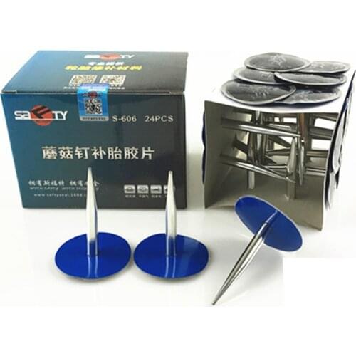 MACTANT 24pcs Tyre Puncture Repair Wired 6mm Plug Patch Mushroom Car Van Quad Trike Tubeless Tire Repair Kit Garage Tools CN