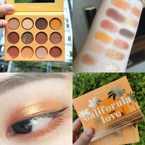 Guicami Eye Shadow Matte 12 Colors Shinning Eyeshadow Makeup Fashion Cosmetics Makeup Products