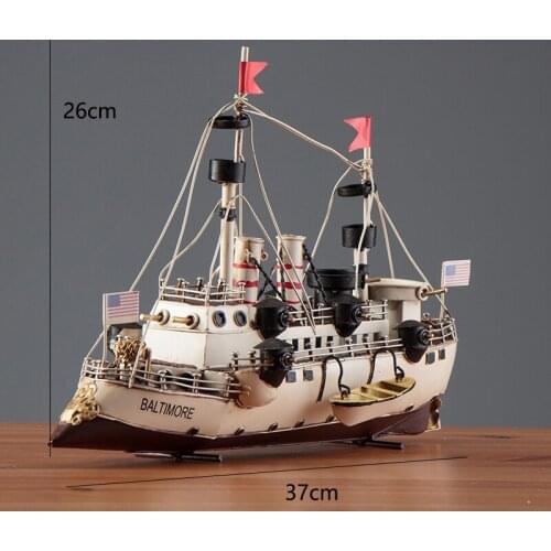 Fashion American Vintage Handmade Iron Ship Model Home Furnishing Living Room Cabinet Office Decoration Boat Murals Models Gift