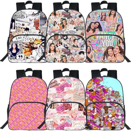 Fashion Charli Damelio Backpack Women Teens Travel Knapsacks Students Cartoon Casual Rucksack Kids School Bags Singer Mochila
