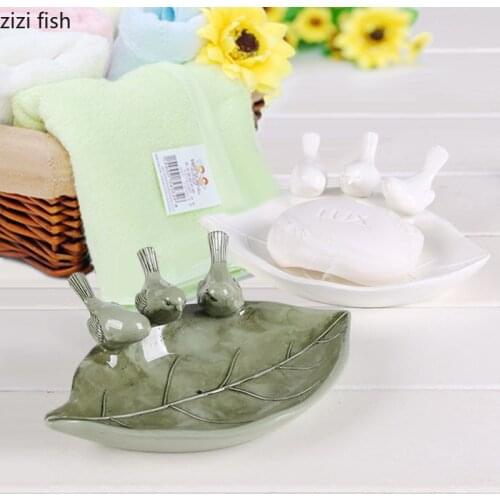 Cute Resin Soap Dish Leaf Shape Cartoon Box Creative Cute Pet Drain Holder Large Wash Soap Dish Bath Bathroom Accessories Decor