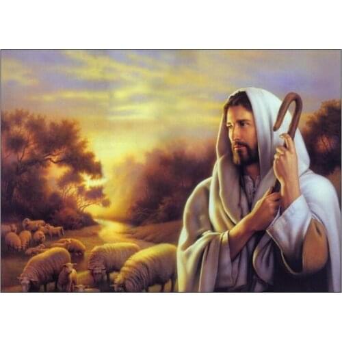 DIY Digital Painting By Numbers Jesus Shepherd oil painting mural Kits Coloring Wall Art Picture Gift frameless