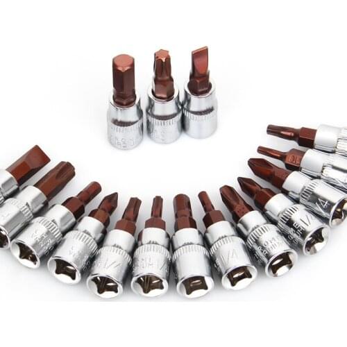 Torx Flat Hex Socket Precision Screwdriver Bit Set Twin Wrench Driver For Power Tool 1/4" 3/8"