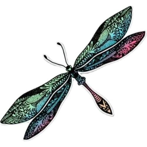 LLY-0682 Creative Car Sticker Colorful Dragonfly Modeling Decal PVC Auto Accessories Waterproof Sunscreen Exquisite Decals