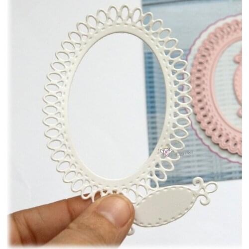 New 2Pcs Lace oval plate metal Cutting Dies Stencils DIY Scrapbooking Paper/photo Cards Embossing Dies