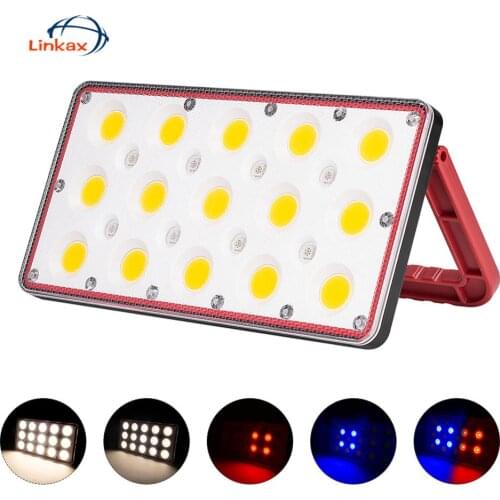 Rechargeable High Brightness COB Spotlight 15 LEDs Work Light Searchlight Outdoor Emergency Hand Work Lamp for Camping Garage