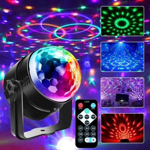 Remote Control LED Party Disco Light DJ Ball Strobe Stage Light Sound Activated RGB Dance Lamp For Birthday KTV Christmas Bar