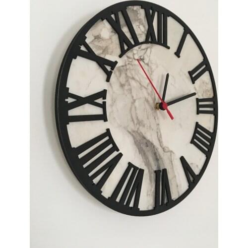 North Designed Ephesus Black Roman Decorative Wall Clock 30 Cm