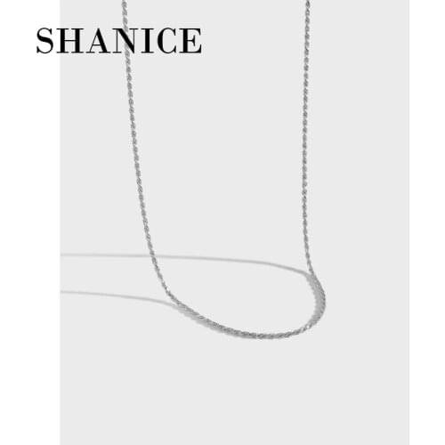 SHANICE INS 925 Sterling Silver 2021 New Design Popular Twist Chain Necklace Fade Waterproof Choker Men Women Jewelry Gift