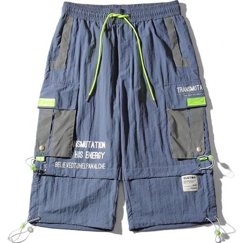 2021 Summer Cargo Shorts Men Loose Nylon Casual Outdoor Beach Mens Shorts Original Design Multi-Pocket Calf-Length Short Pants