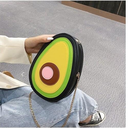 Cute Avocado Shape Cartoon Bags Ladies Shoulder Bag Tote Crossbody Mini Messenger Bag Teenagers Phone Money Pouch Flap Handbag