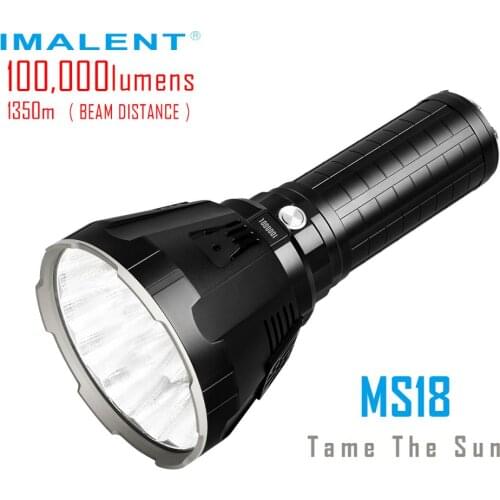 IMALENT MS18 Super Bright Flashlight CREE XHP70.2 Max 100000 lumens beam distance 1350 meter cooling system Handheld Torch