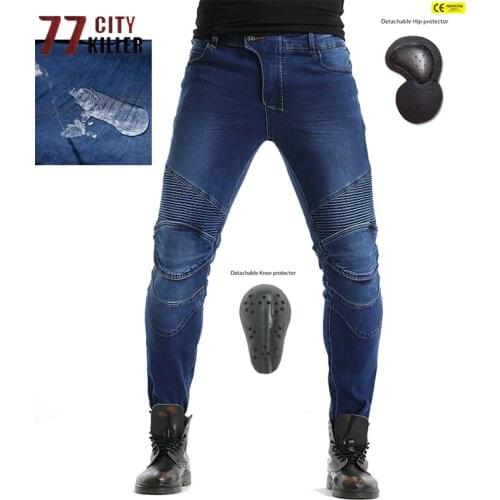 Waterproof Motorcycle Jeans Men Hard Wearing Outdoor Windbreaker Riding Denim Pants Male Cycling Joggers Pantalon Homme XS-3XL