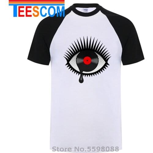 Retrochy Funny Retro Weeping Vinyl T shirt men Vintage Vinyl Records T-shirt Creative Design Forever Vinyl in Your Eye Tee shirt