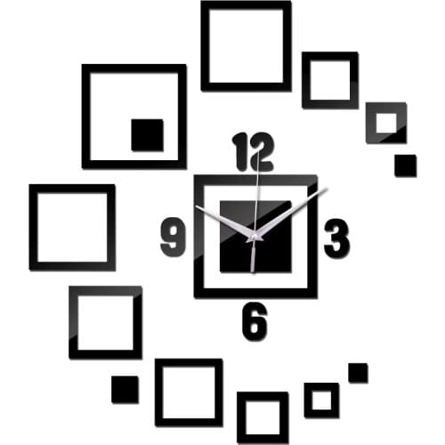 Hot sale acrylic mirror wall clock special modern design 3d watches Europe clocks living room quartz Watch