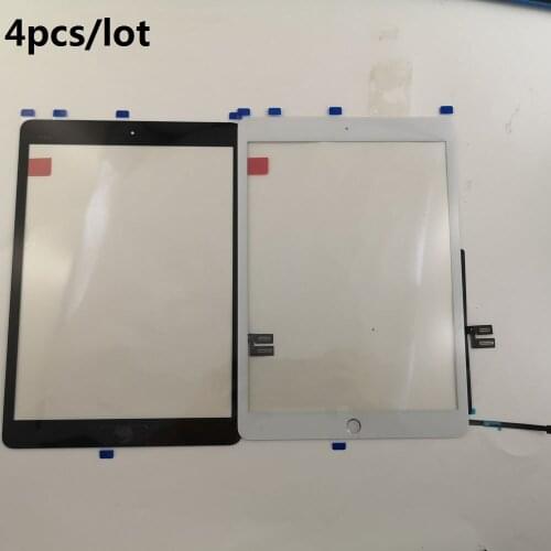 4pcs/lot For Apple iPad 7 10.2 7th Gen A2197 A2198 A2200 Touch Screen Digitizer Outer Glass Panel With Home Button Flex cable
