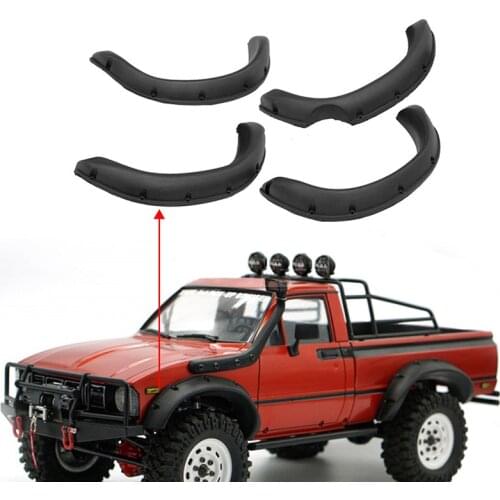 4pcs Rubber Fender Flares Prevent Scratch Widening Wheel Eyebrow For 1:10 Tamiya RC4WD TF2 Mojave Hilux RC Crawler Car Body Part
