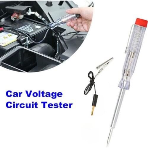 Auto Voltage Circuit Tester 6V 12V 24V DC Car Truck Test VoltMet Long Probe Pen Light Bulb Automobile Maint W/ Alligator Clip