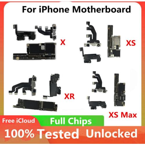 Unlocked Motherboard For iPhone XR Xs Xs max 11 11 pro 11 pro max Logic Main Board Without Face ID with full chips