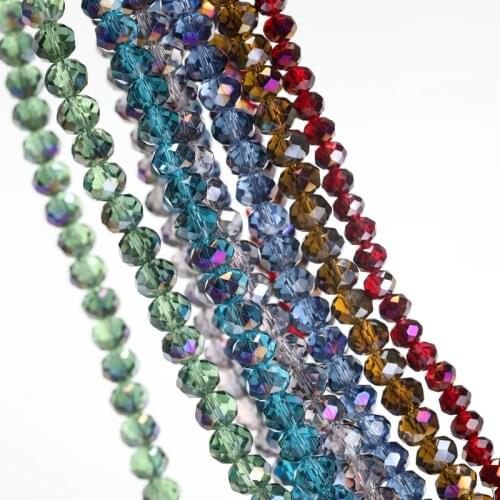 1 Strand New Purple Shadow Half Coating Faceted Glass Roundell Beads Crystal Beads for Jewelry Making Diy Beads for Bracelet