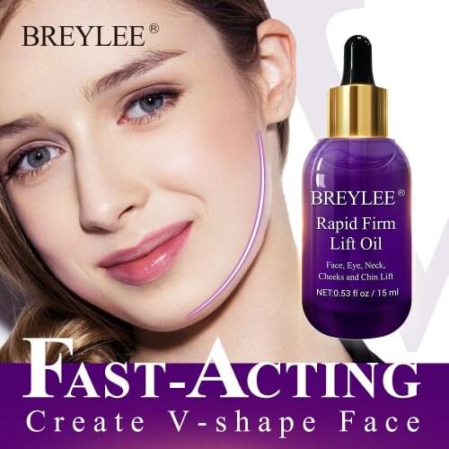 BREYLEE Essential Oils Rapid Firming Lifting Face Essence Oil Massage Anti Wrinkle Anti-Aging Powerful V Shape Facial Skin Care