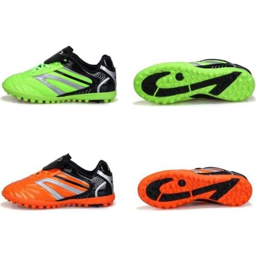 Unisex green/orange kids&adult football shoes children football boots boy&girls antiskid soccers shoes EU30~45