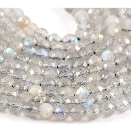 Natural Stone Faceted Labradorite Small Beads Loose spacer beads for Jewelry Making DIY Necklace Bracelet Accessories