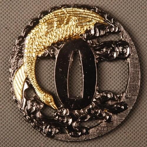 Exquisite Pattern Carved Sword Accessory Alloy Tsuba Hand Guard for Samurai Sword Japanese Katana or Wakizashi Fitting