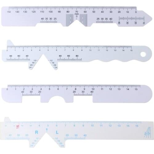 4 Pack PD Ruler Optical Vernier Pupilary Ruler Distance Meter Eye Ophthalmic Tool Straight Edge PD Ruler 264D