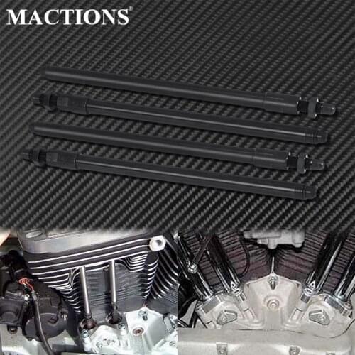 Motorcycle 4PCS Black Adjustable Pushrods For Harley Dyna Touring Softail Twin Cam Road King Street Glide Electra Glide 1999-17