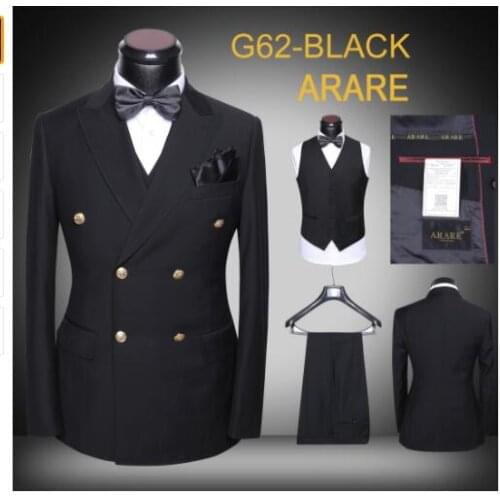 2018 Tailor-Made Black Men Suit Slim Fit Groom 3 Piece Jacket Wedding Suits Prom Tuxedo Costumes Business Blazer Terno Masculino
