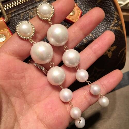 String Of Pearls Earrings For Women Cubic Luxurious Flower Tassel Fashion Jewelry Girls Luxury Trendy Zircon Wedding Gift