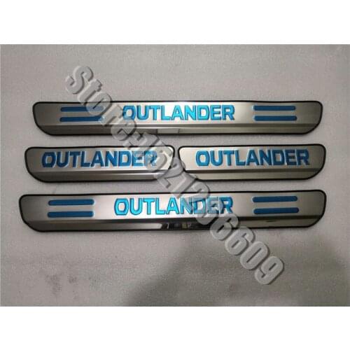 Stainless steel door sill Scuff Plate and rear window sill protection plate For Mitsubishi Outlander 2013-2020 Car-styling
