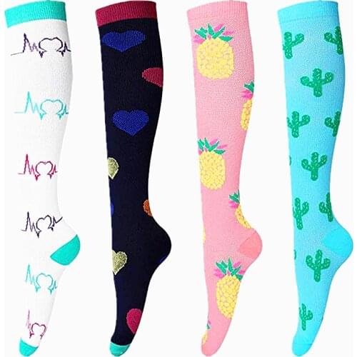 Multi-color Compression Socks 20-30 Mmhg Women Men Fit Thigh Legging Stretch Pressure Outdoor Elastic Nursing Socks For Male