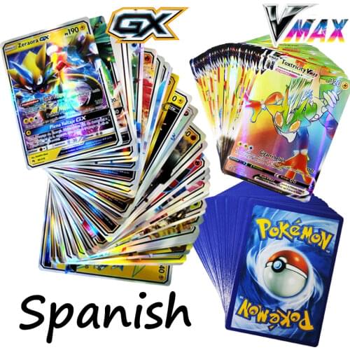 New Pokemon Cards in Spanish TAG TEAM GX VMAX V Trainer Energy Shining Cards Game Castellano Español Children Toy