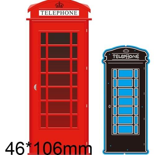 New Metal Cutting Dies Scrapbooking Telephone Booth DIY Album Paper Craft Embossing Stencil Decoration 46*106mm