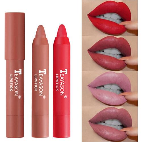 12 Colors Nude Lipstick Waterproof Matte Red Lipstick Long-Lasting Makeup Lip Gloss Pigment Easy To Wear Lips Cosmetic Maquiagem