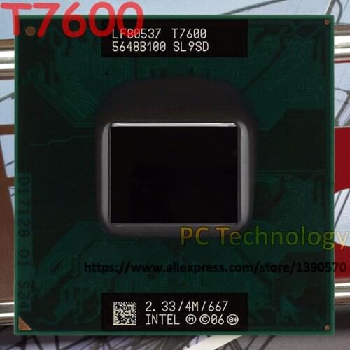 Original Intel Core Duo T7600 CPU 2.33GHz 4M 667MHz FSB Scoket 478,Dual-Core Laptop processor for 945 chipset free shipping