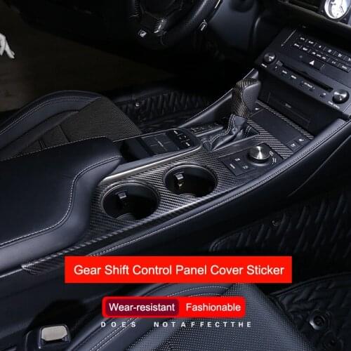 QHCP Carbon Fiber Control Gear Shift Panel Water Cup Holder Cover Trim strip sticker Car Styling Accessory For Lexus RC200T 300