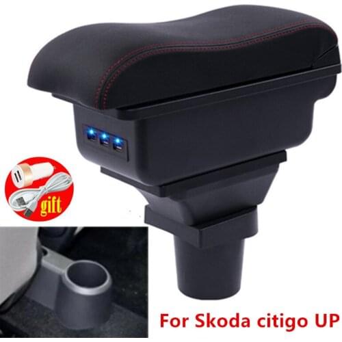 For Skoda citigo UP armrest box central Store content box products accessories With USB interface