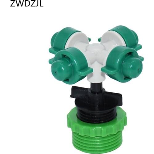 Irrigation cross Atomizing nozzle 1/2 mist spray nozzle 3/4 Drippers Sprinkler water mist sprinkler Drip System adapter 25pcs