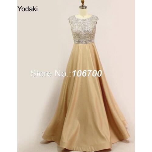 Real Photos Hand Make Crystal Beading Ballgown Evening Dresses 2018 New Cap Sleeves O Neck Sheer Illusion Long Pageant Prom Gown