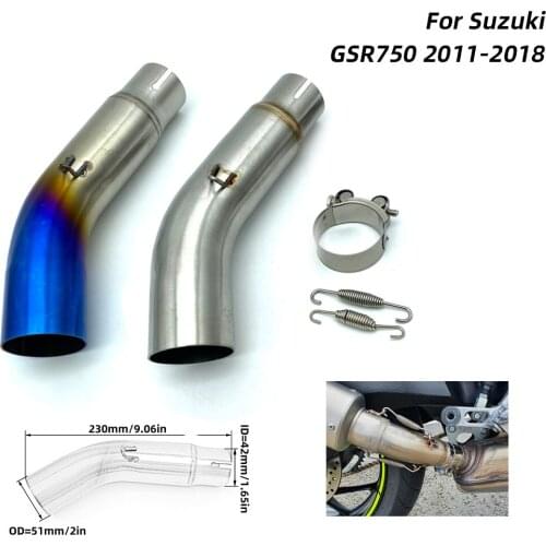 REALZION Motorcycle Slip-On System Middle Link Pipe Exhaust Section Connect For Suzuki GSR750 GSR 750 2011-2018 2017 2016 2015