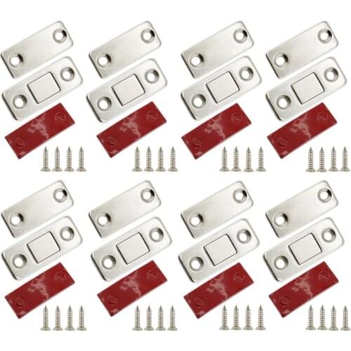 Cabinet Door Magnet,Ultra Thin Magnetic Door Catch,Stainless Steel Drawer Magnet Catch for Sliding Door Closure Kitchen Hardware