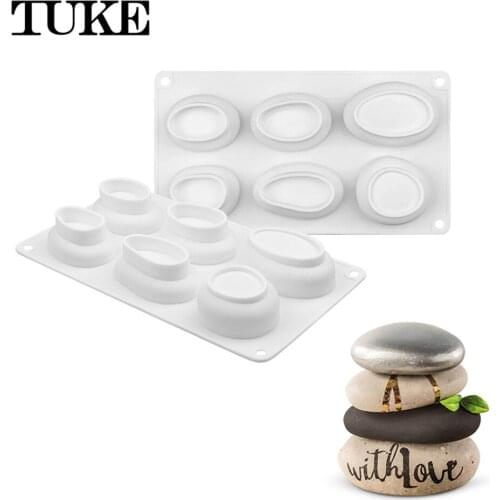 Concrete stone silicone mold 3/ 6 cavities cobblestone molds silicone candle craft molds