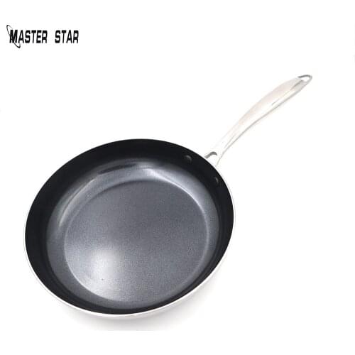 New Design 28cm Fry Pan Non-stick Coating 3 Layer Stainless Steel Fri Pan High Quality Induction Available Cookware