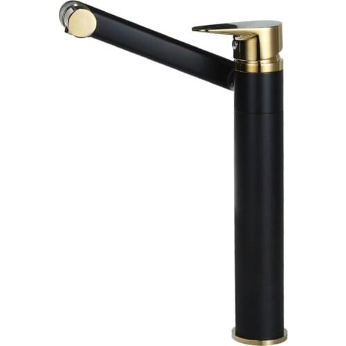 Bathroom Basin Faucets Solid Brass Sink Mixer Tap Hot & Cold Lavatory Crane Single Handle Unique Design Black Gold/Chrome