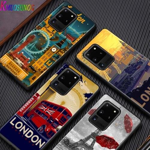 London Bus England Telephone for Samsung Note 20 S20 FE Lite Ultra Plus A91 A81 A71 A51 A41 A31 A21 A11 A12 A42 A01 Phone Case